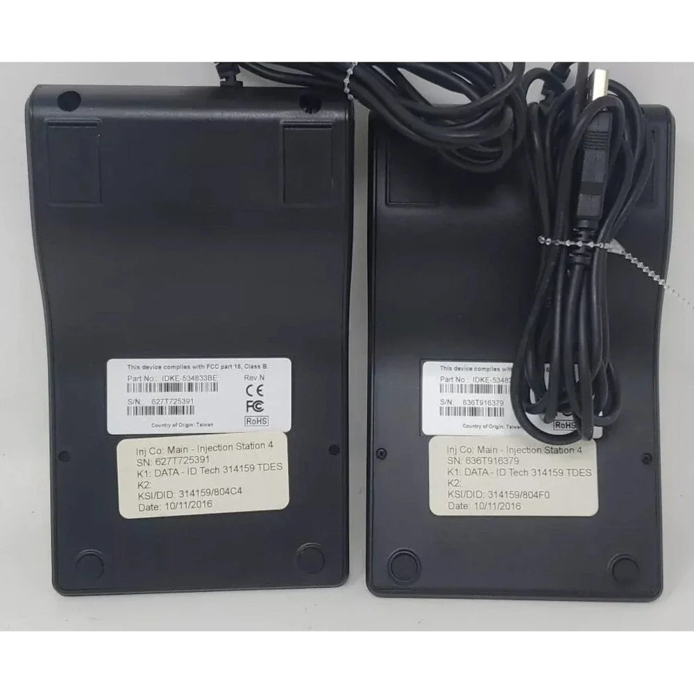 2x ID Tech IDKE-534833BE SecureKey Credit Card Reader/Swiper Black Keypad